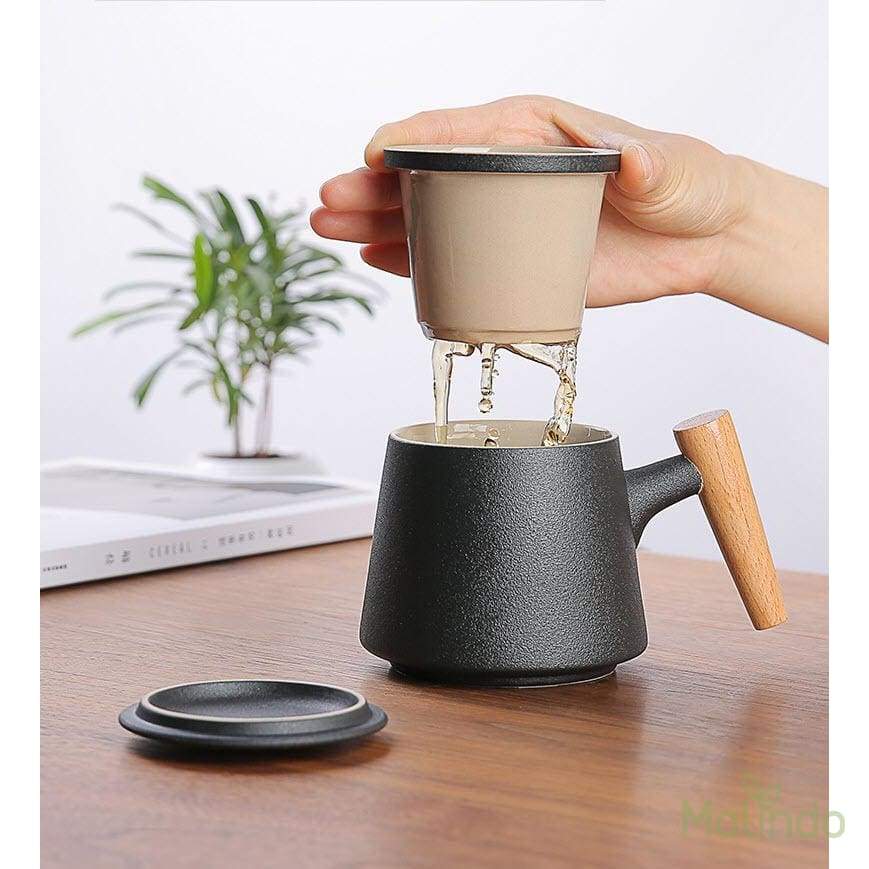 Nos Accessoires thé Bio - Mug à thé en Céramique et son infuseur à