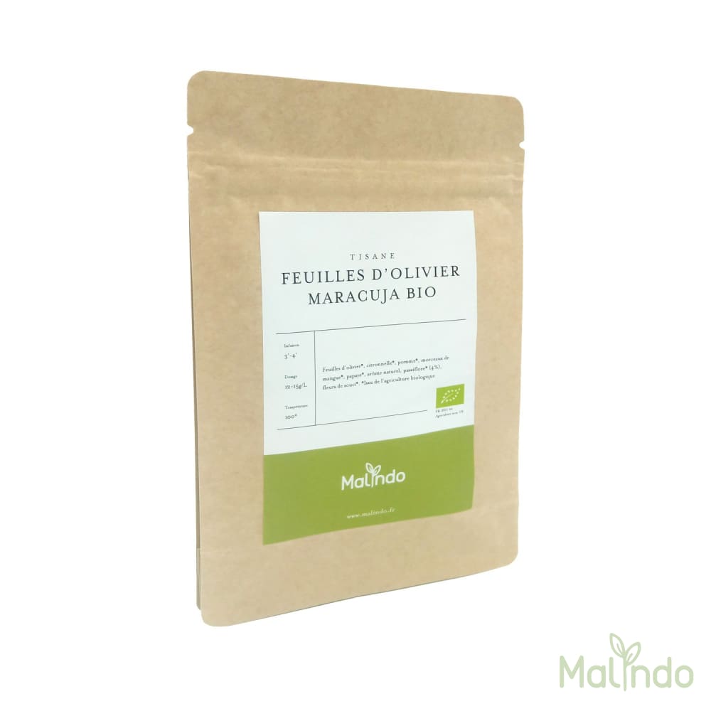 Infusion Tisane de feuilles d'olivier Maracuja Bio Malindo